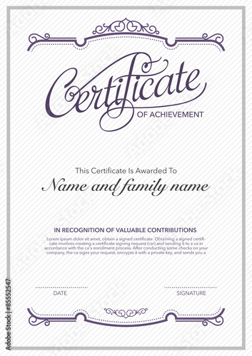 vector design certificate. luxury, modern,