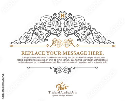 Luxury thai art template flourishes calligraphic elegant ornament lines.