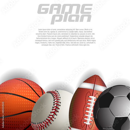 Canvas Print Sports Balls.
isolated on white