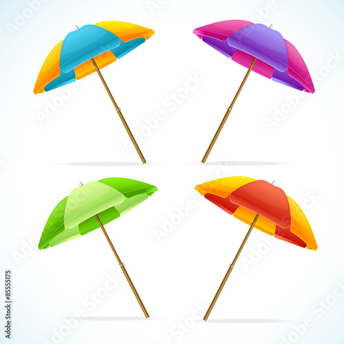 Vector Beach Umbrella Set