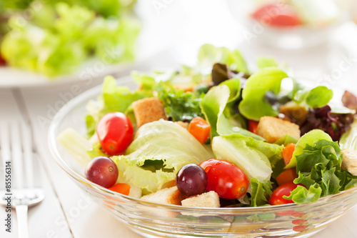 salad in glass bowl