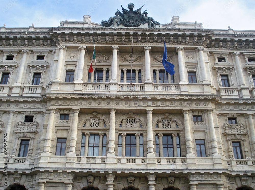 The justice palace in Rome is the residence of Court of cassation of Italy and the Judicial Public library, located around Prati. Designed by the architect Guglielmo Calderini 