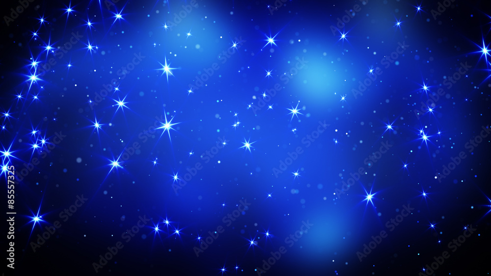 Fototapeta premium shining stars on blue background
