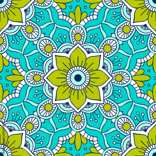 Ethnic floral seamless pattern