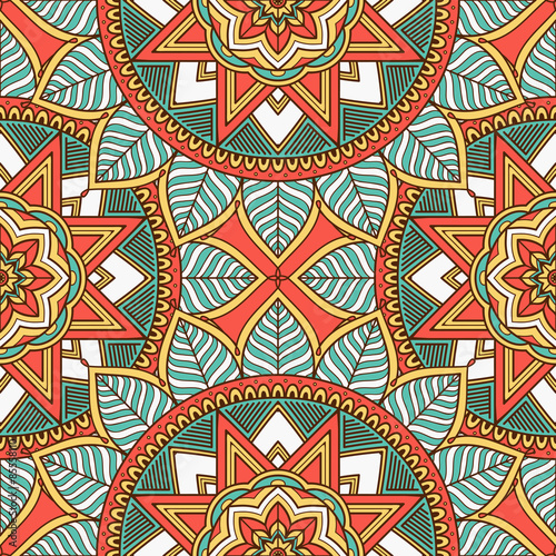 Ethnic floral seamless pattern