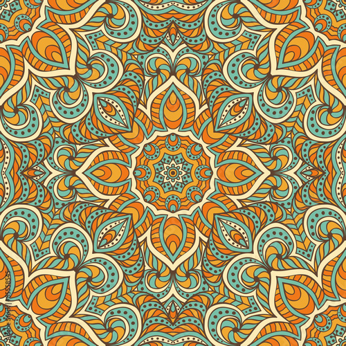 Ethnic floral seamless pattern