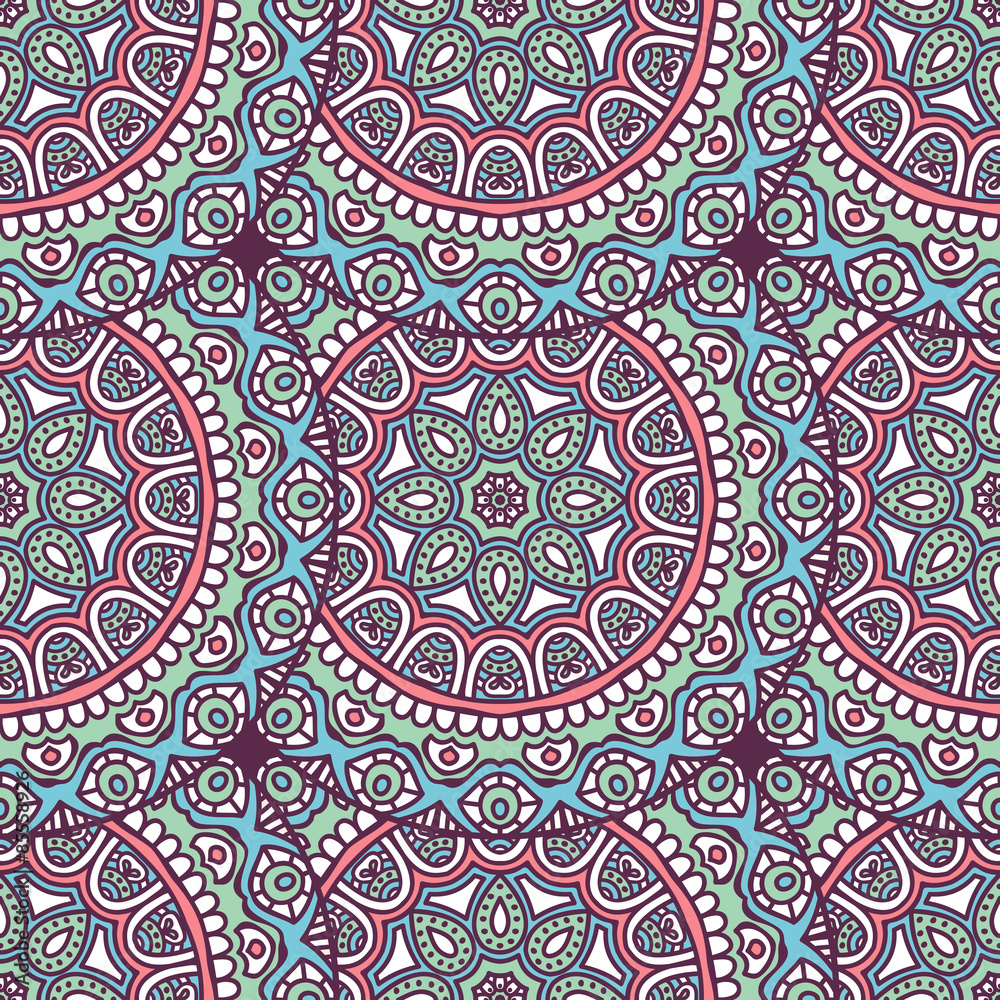 Fototapeta premium Ethnic floral seamless pattern