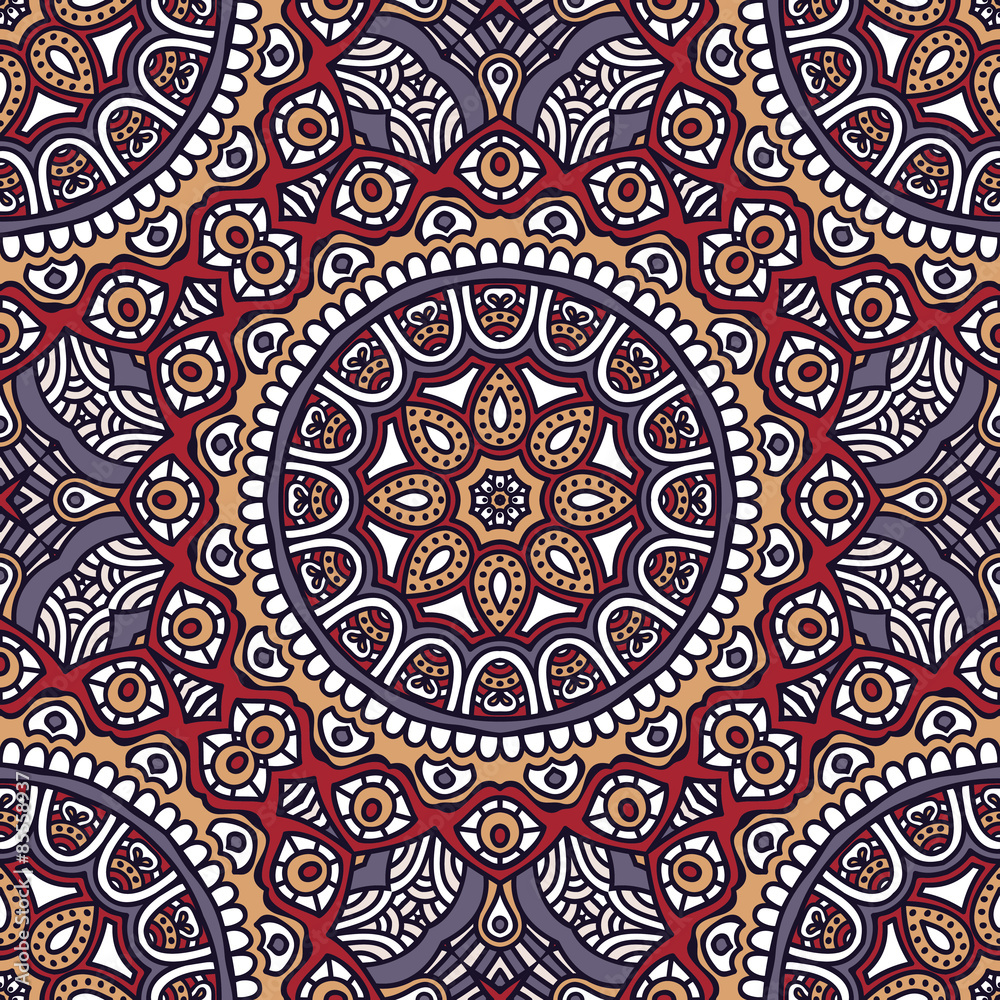 Ethnic floral seamless pattern