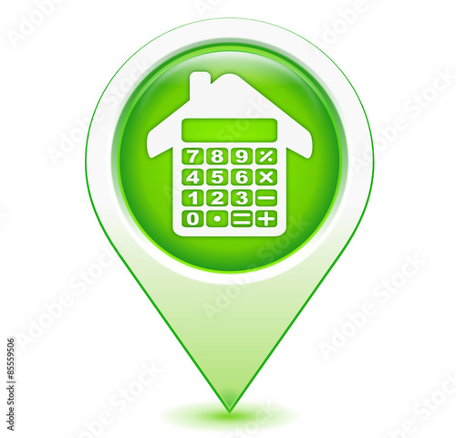 calculatrice crédit immobilier sur marqueur géolocalisation vert