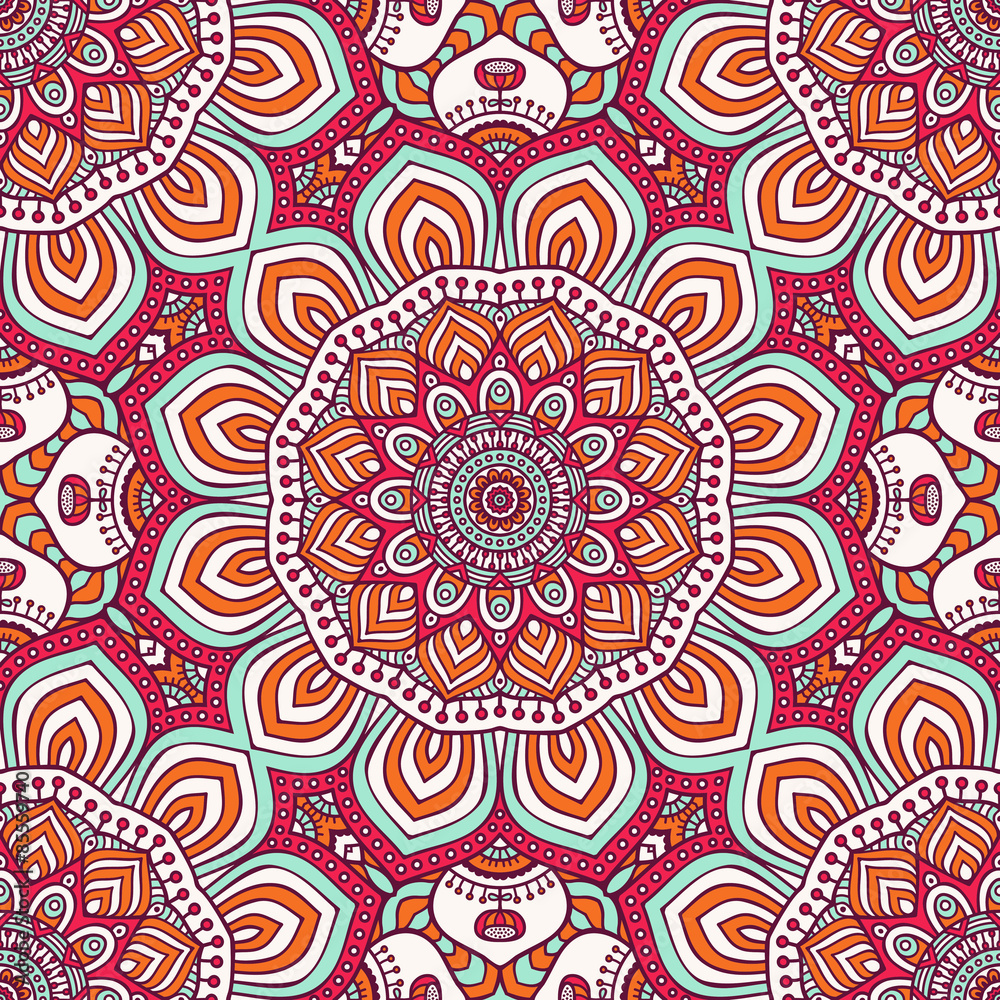 Ethnic floral seamless pattern