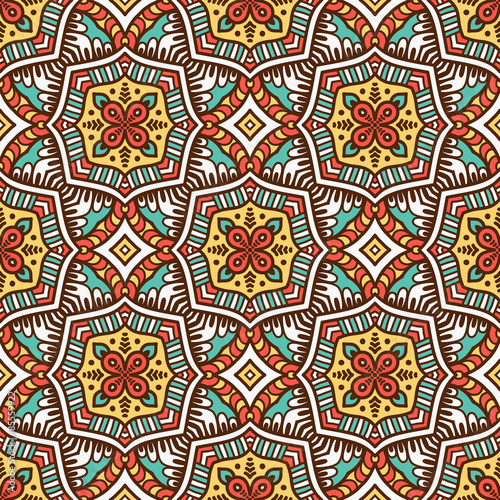 Ethnic floral seamless pattern