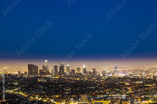 skyline of Los Angeles by night