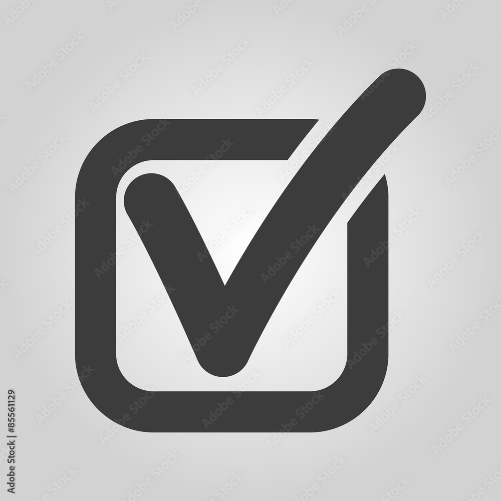 The check icon. Checkmark and checkbox, yes, voting symbol. Flat The check icon. Checkmark and checkbox, yes, voting symbol. Flat