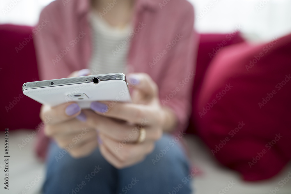 The hands of women who have a smartphone The hands of women who have a smartphone