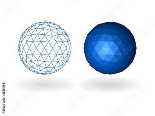 Wireframe polyginal sphere.