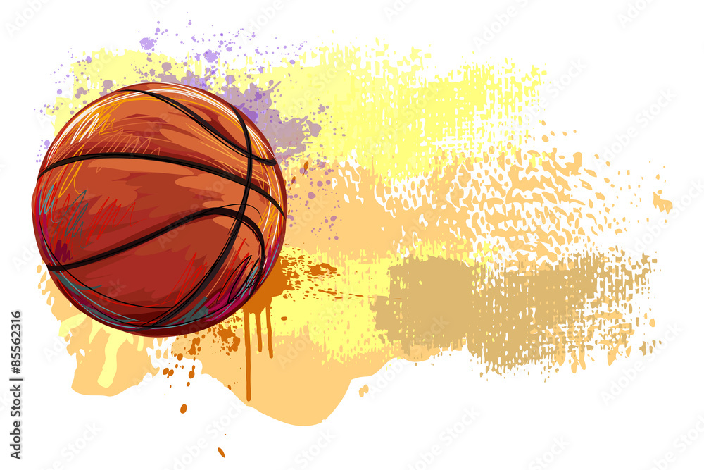 Fototapeta premium Banner do koszykówki. Wszystkie elementy są w osobnych warstwach i pogrupowane.
