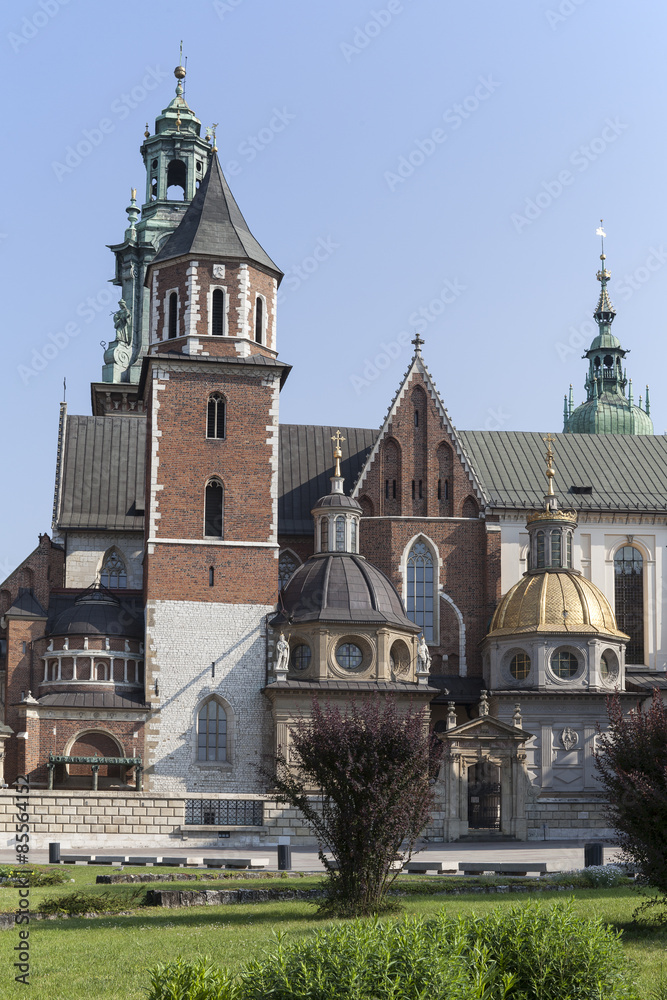 Wawel Cathedral on Wawel Hiill in old town of Cracow in Poland Wawel Cathedral on Wawel Hiill in old town of Cracow in Poland