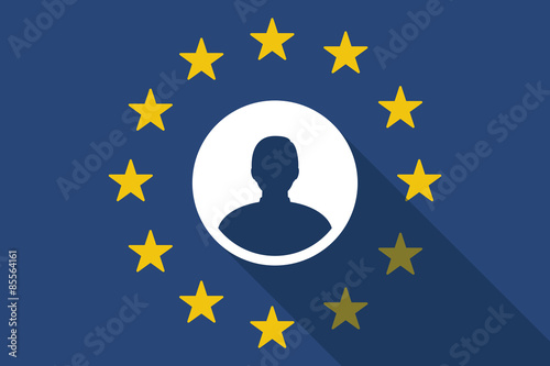 European Union  long shadow flag with a male avatar