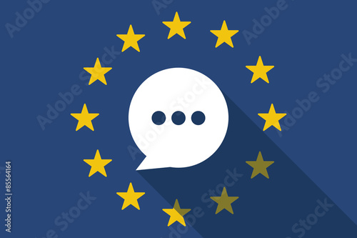 European Union  long shadow flag with a comic balloon
