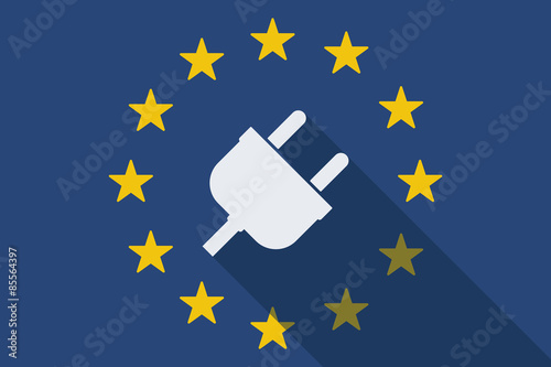 European Union long shadow flag with a plug