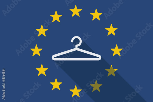 European Union long shadow flag with a hanger