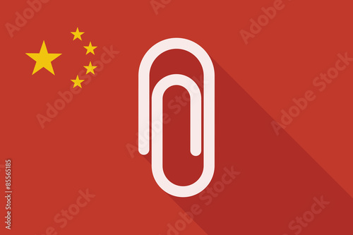 China long shadow flag with a clip