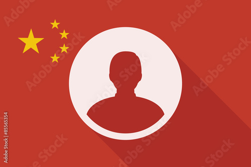 China long shadow flag with a male avatar