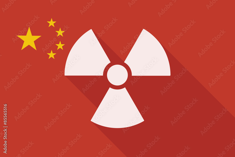 China long shadow flag with a radio activity sign China long shadow flag with a radio activity sign