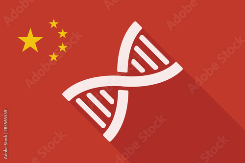 China long shadow flag with a DNA sign