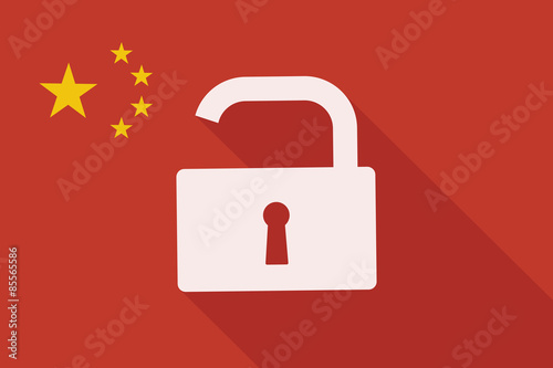 China long shadow flag with a lock pad