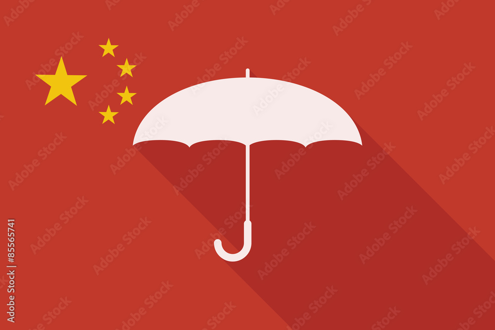 China long shadow flag with an umbrella