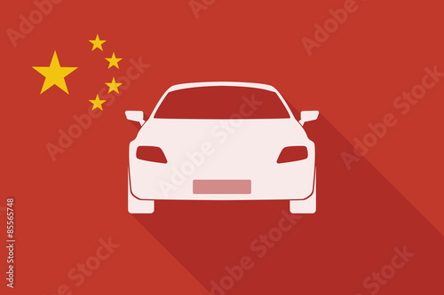 China long shadow flag with a car