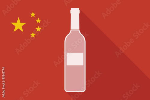China long shadow flag with a bottle of wine