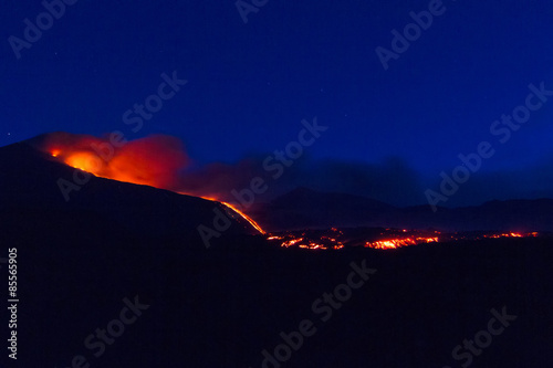 Fotografie Night Eruption of Etna volcano's May 16, 2015