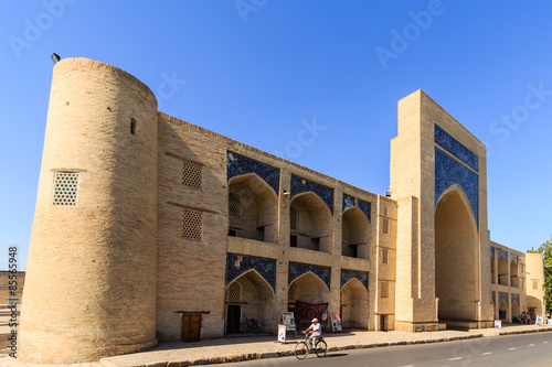 Kukeldash madrasah architectural complex Lyabi-Hauz in Bukhara, Uzbekistan.