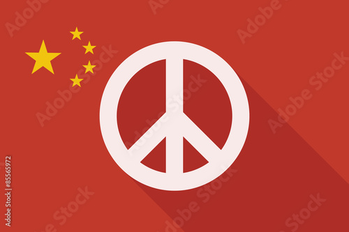 China long shadow flag with a peace sign
