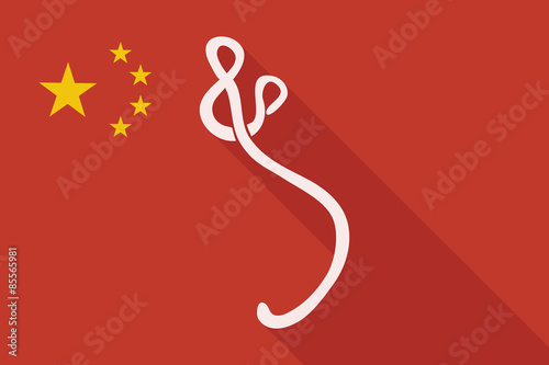 China long shadow flag with an ebola sign