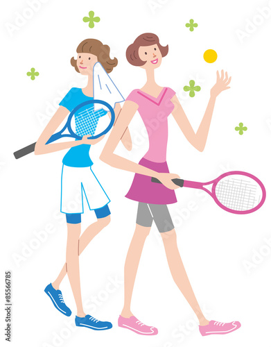 テニス 女性 二人