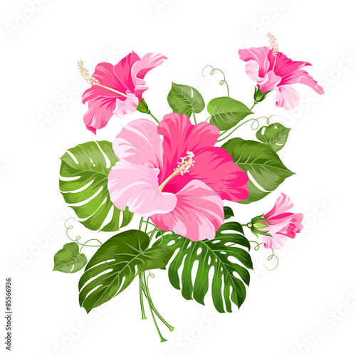 Tropical flower garland.
