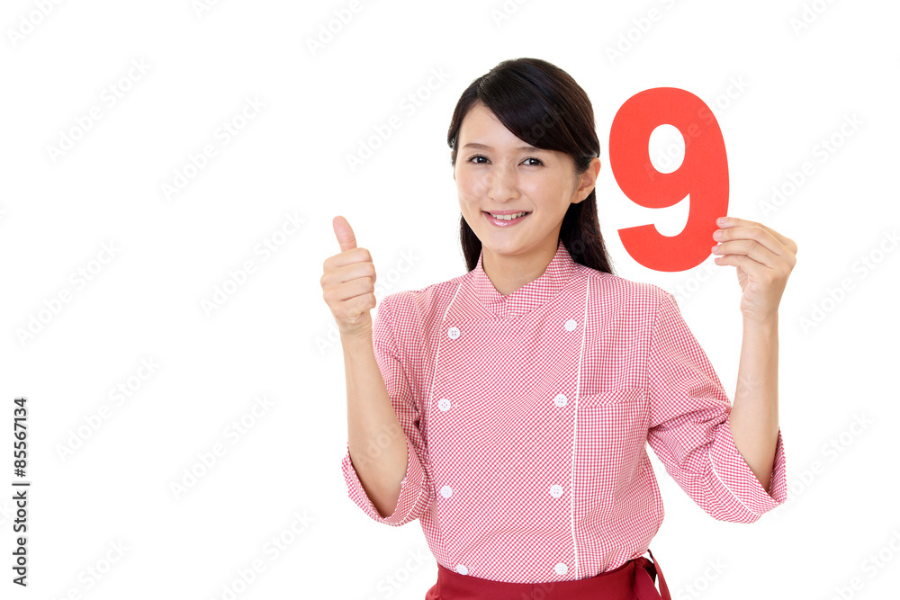 笑顔のウェイトレス