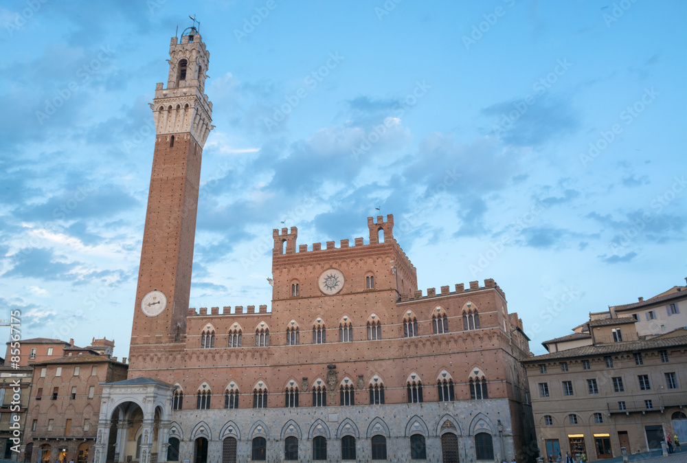 Palazzo Pubblico della Torre del Mangia di Siena, Toscana, Italia