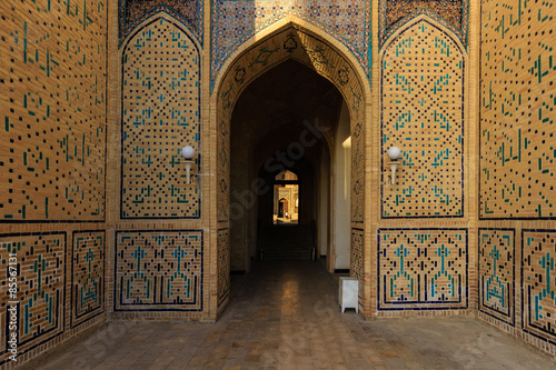 Mosaic at the entrance to the mosque Kolon, Bukhara, Uzbekistan photo