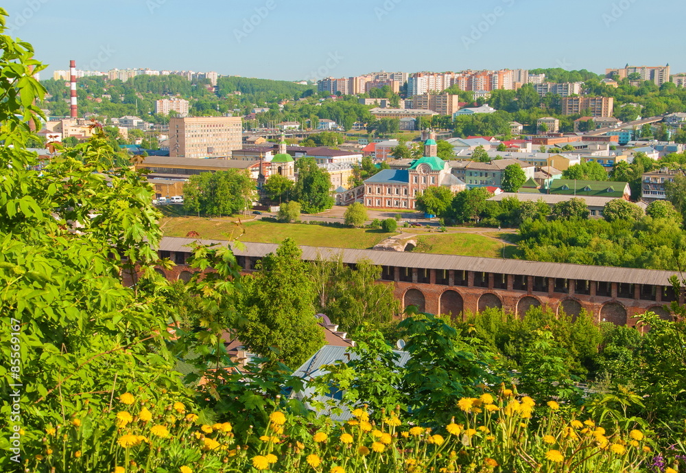 View of ancient Russian city of Smolensk from  Cathedral Mountain