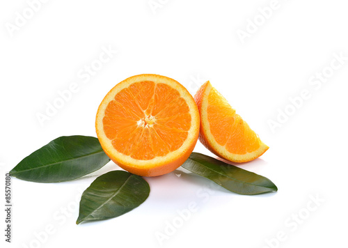 Fresh  orange  on white  background