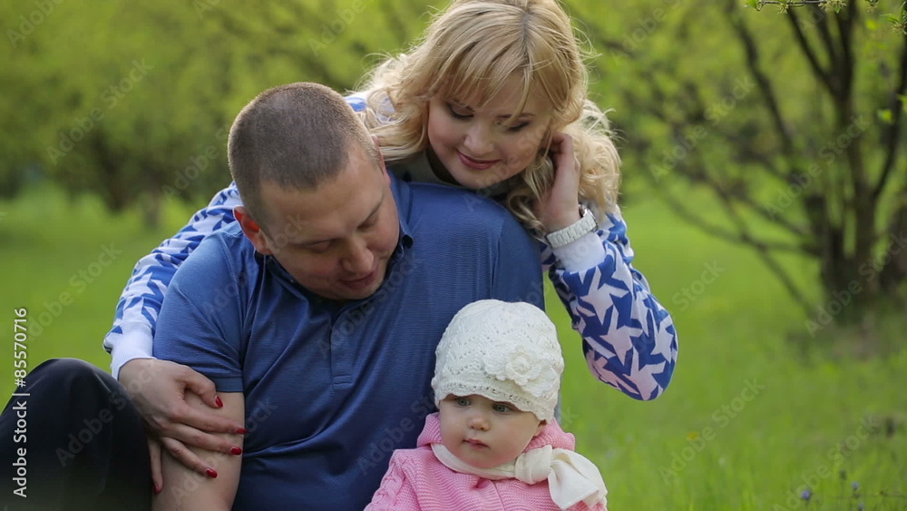 Frames of Happy Family on Nature Frames of Happy Family on Nature