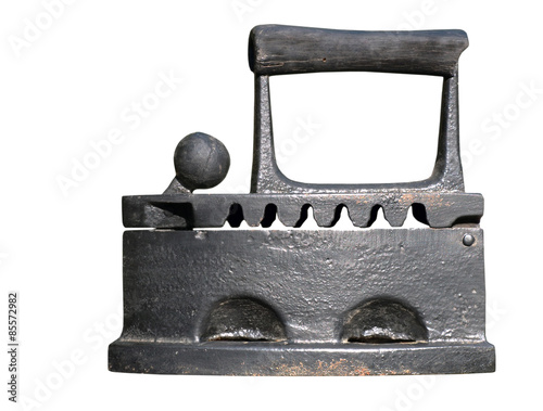 Old black iron taken closeup.Isolated.