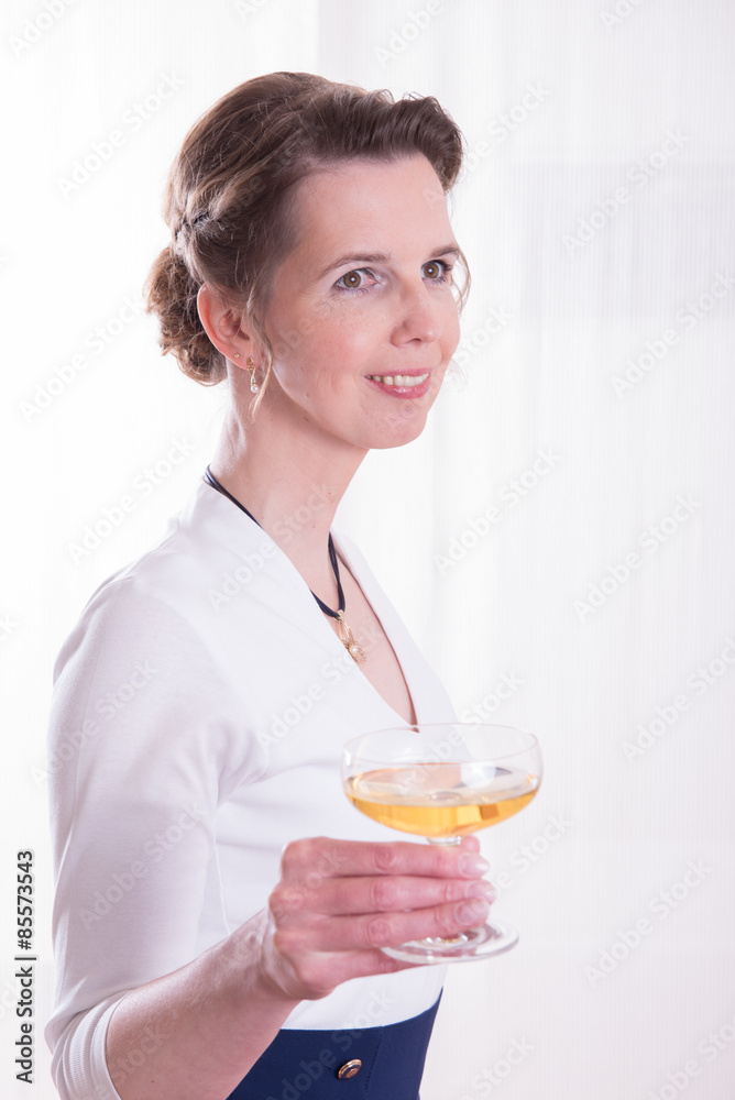 attraktive Frau mit Champagner Glas attraktive Frau mit Champagner Glas