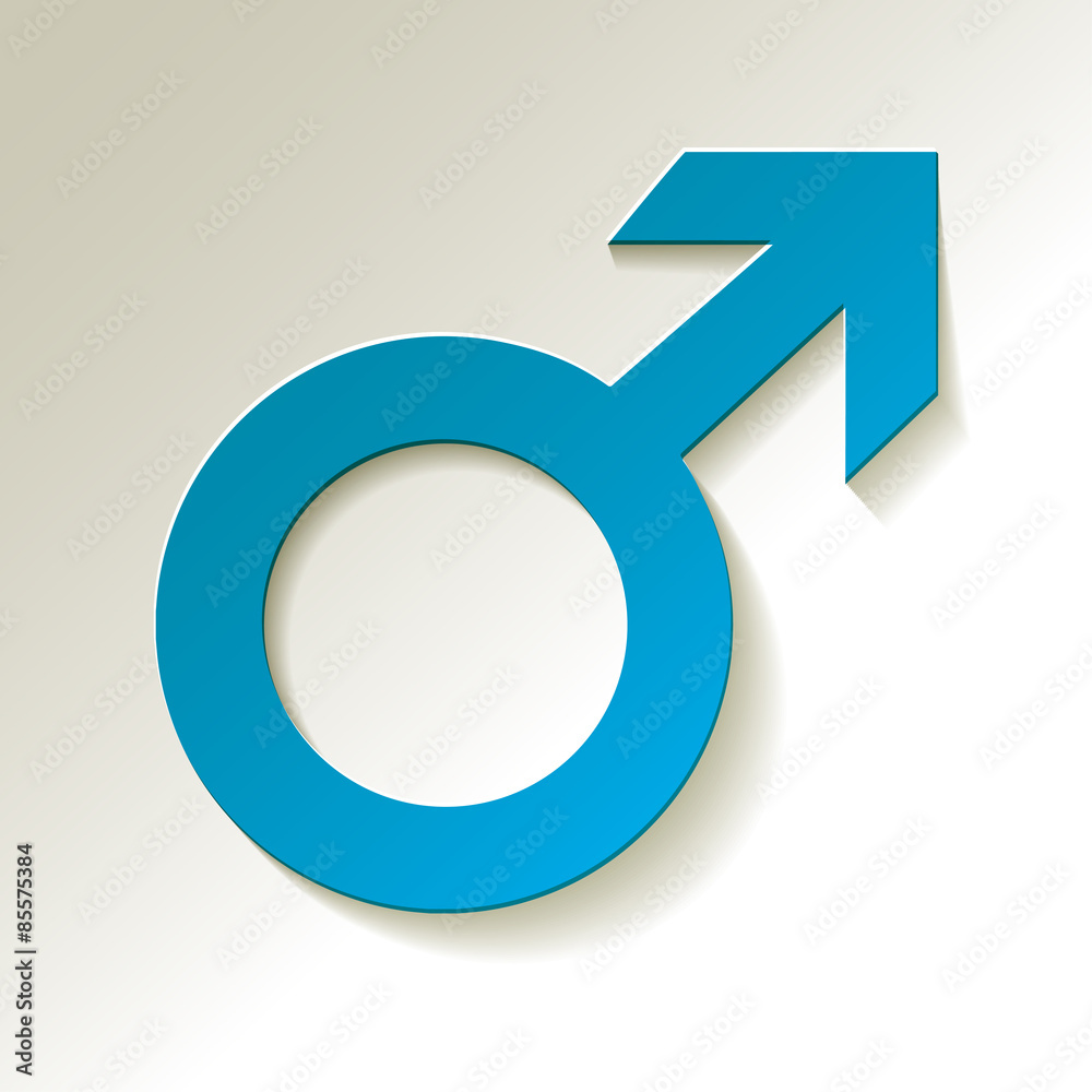 Male icon - Mars vector symbol with shadow Male icon - Mars vector symbol with shadow