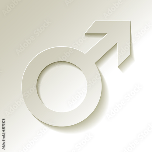 Male icon - Mars vector symbol with shadow