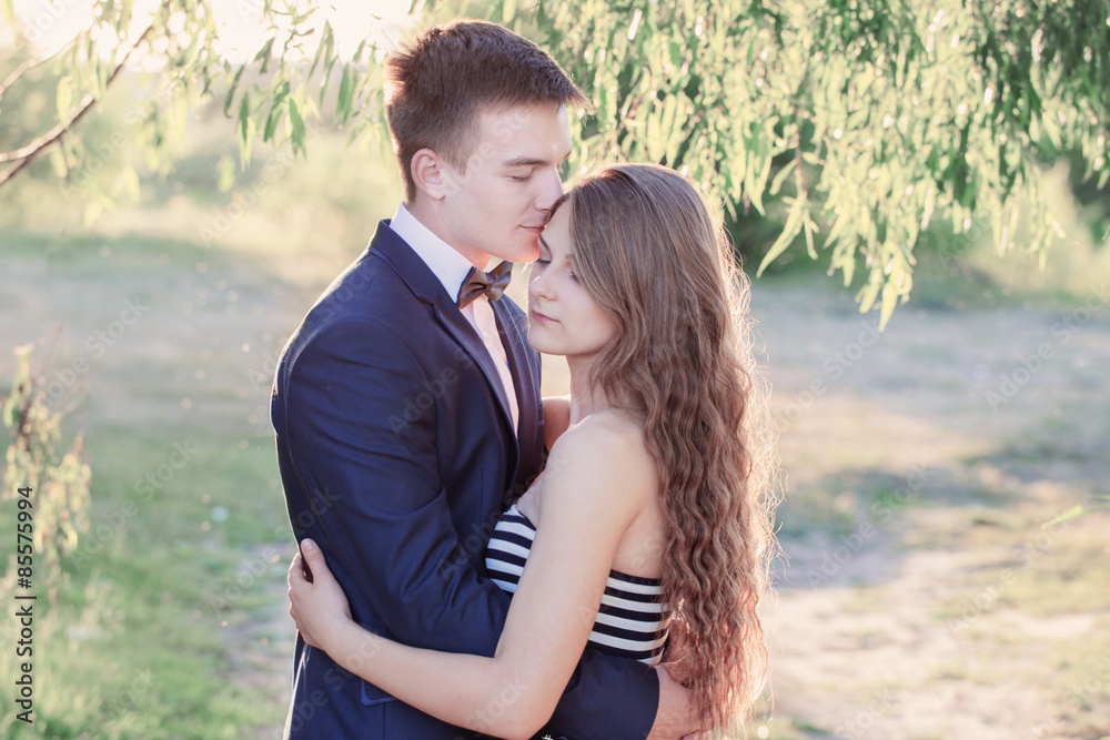 beautiful young couple outdoor